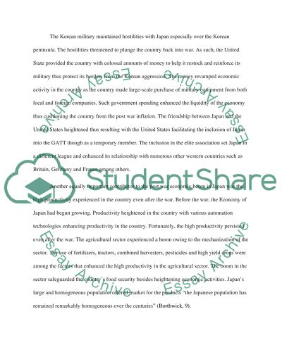 Economic Development of Japan after World War II