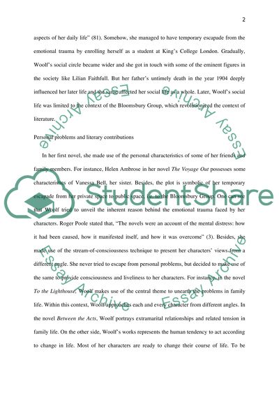 Virginia Woolf Literature Research Paper