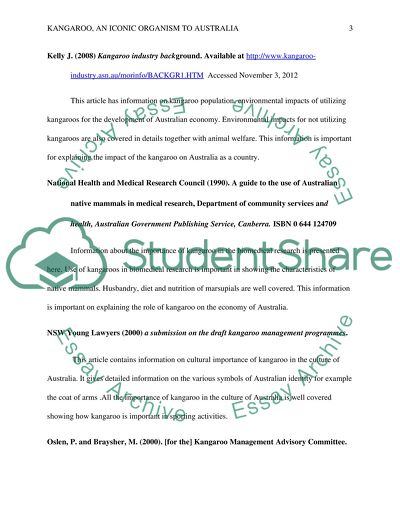 Kangaroo as an Iconic Organism to Australia