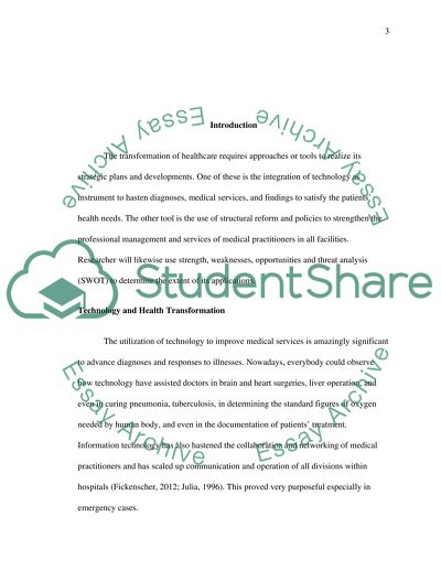 Technology and Health Transformation