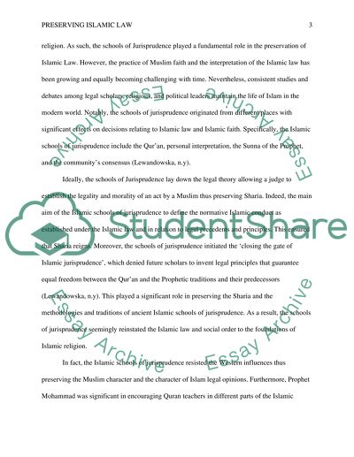 The Role of the Schools of Jurisprudence in Preserving Islamic Law
