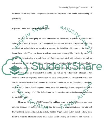 Two Trait Theories and Their Contribution to Our Understanding of Personality