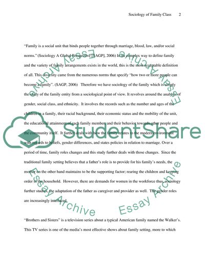 Sociology of Family Class Brothers and Sisters