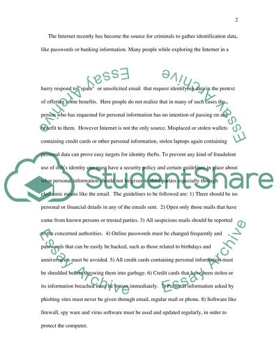 The Issue of Identity Theft