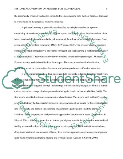 Historical Overview of Reentry for Exoffenders