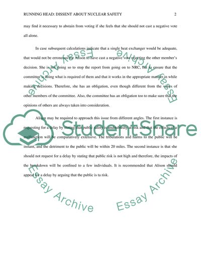 Dissent About Nuclear Safety