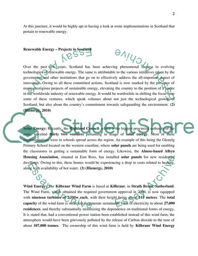 Sustainable Energy Development in Scotland