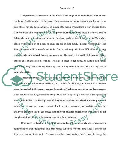 Drug Abuse in the American Society