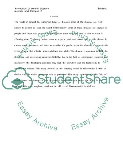 Promoting Health Literacy for Children in Developing Countries