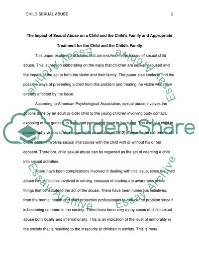 The Impact of Sexual Abuse on a Child