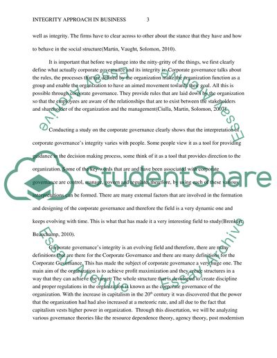 Integrity Approach in Business