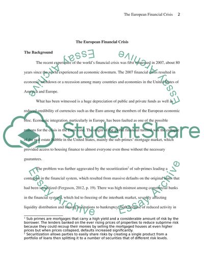The European Financial Crises