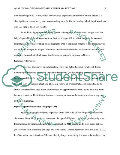Marketing Strategy Development Process of Imaging Outpatient Diagnostic Center