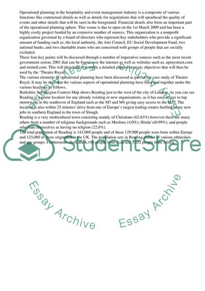 Arts Management: Operational Planning