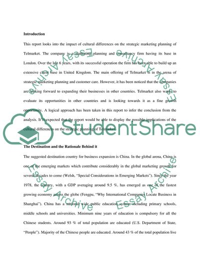 Strategy Planning of Telmarket
