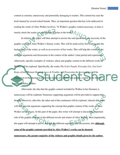 Graphic Content in Alice Walkers Books