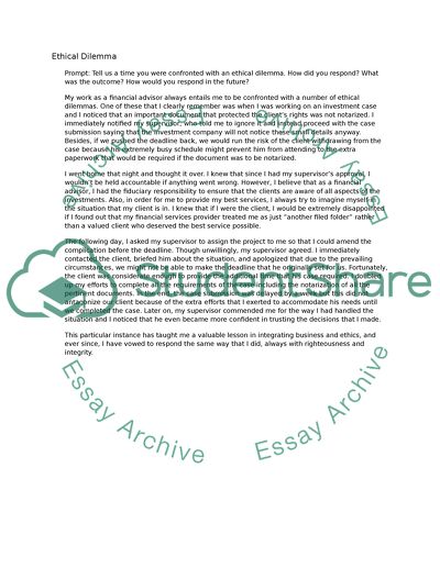 Good Thesis Statements For Essays Ethical Dilemma Essay Essay On Health also Compare And Contrast Essay High School And College Ethical Dilemma Essay Example Topics And Well Written Essays How To Write A Proposal Essay