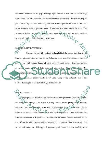 Masculinity Exhibited in Advertisements