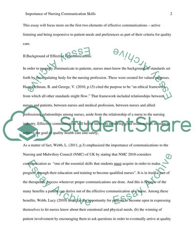 Strong communication skills essay