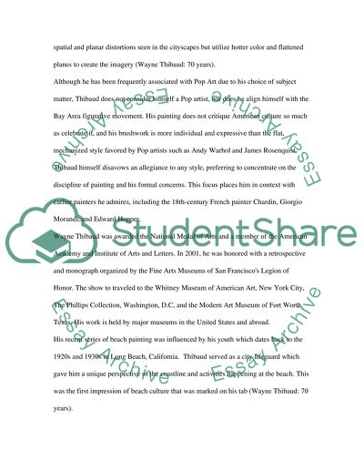 Exhibition of Wayne Thibaud