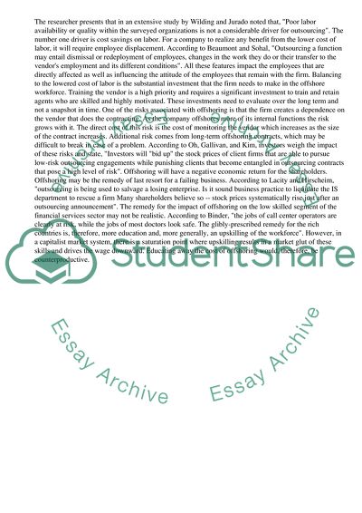 The Impact of Offshoring in the Services Sector