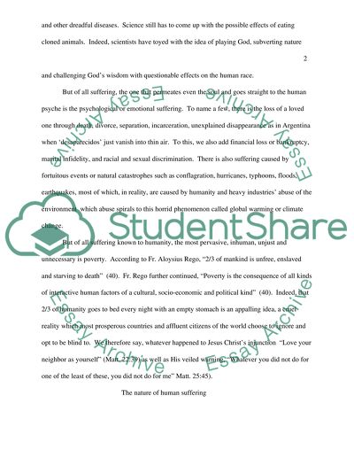 Redemptive Suffering: Reasons and Explanations