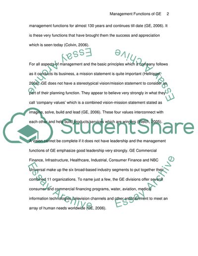 Management Functions of (whatever company you desire that makes it easier for you)