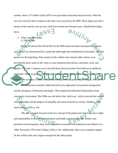 Principles of Community Care Provision Reflecting on the Roles of Carers