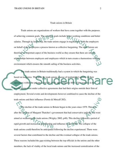 Trade Unions in Britain