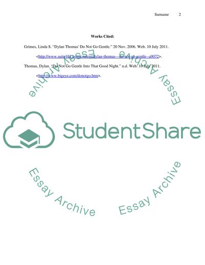 Point of view of the speaker in Do Not Go Gentle into that Good Night by Dylan Thomas