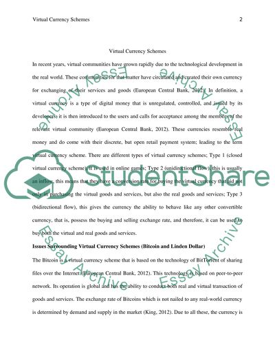 Virtual Currency Schemes