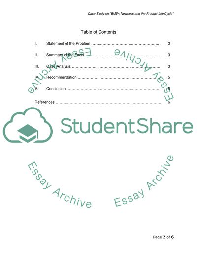 Case Study BMW: Newness and the Product Life Cycle