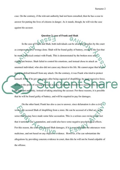 Characteristics of Two Cases