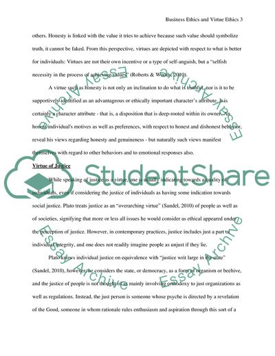 Business Ethics and Virtue Ethics