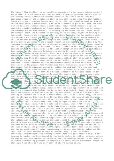 EBay.com Guiding Questions