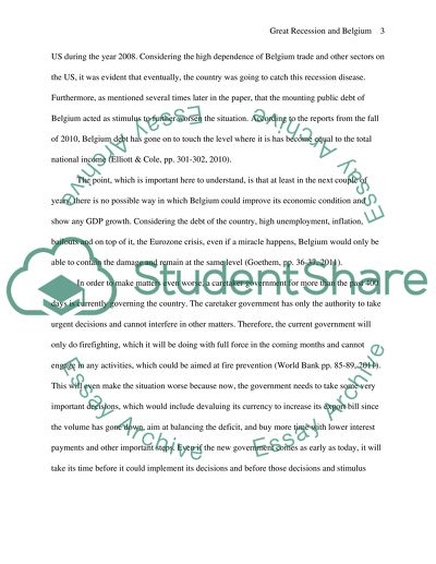 Causes and consequences of the 2008/09 Great Recession and how Belgium is now perfroming economically
