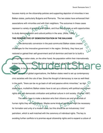 Democratisation of Balkan Countries