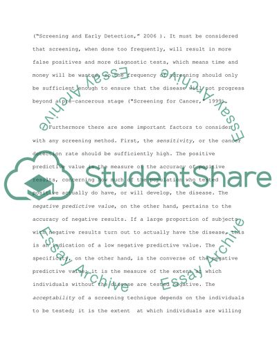 Population Screening for Cervical Cancer