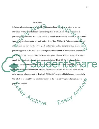 Inflation Refers to an Increment of Price Levels in General