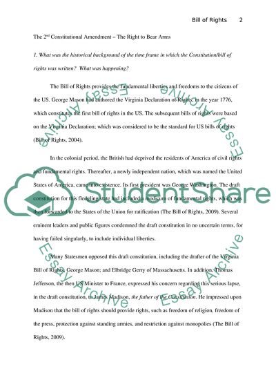 The 2nd Constitutional Amendment - the Right to Bear Arms