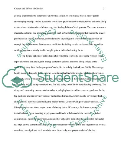 Causes and Effects of Obesity