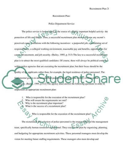 Recruitment and retention plan for entry level officers