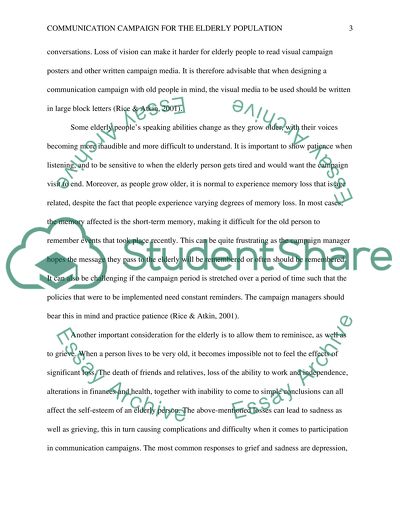 Communication Campaign for the Elderly Population