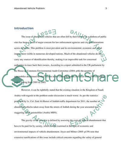 Abandoned Vehicle Problem