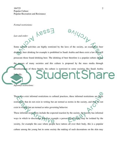 Popular Recreation and Resistance