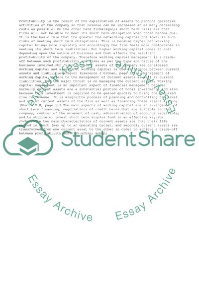 Managing Working Capital: It Depends upon the Type of Business