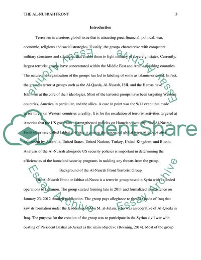 Al-Nusrah Front Terrorist Group Profile