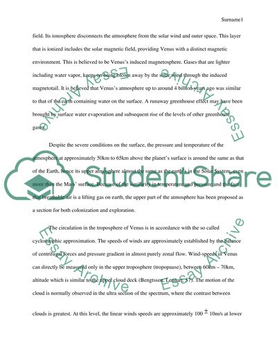 Atmospheric Circulation on Venus