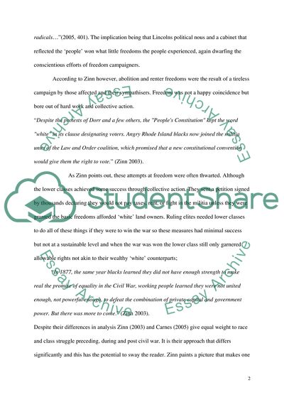 Compare and contrast Zinn chapter 10 with Carnes Chapter 14