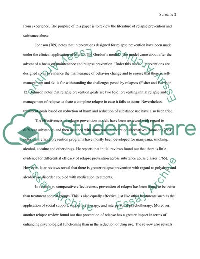 Relapse Prevention the Treatment of Addictive Behaviors